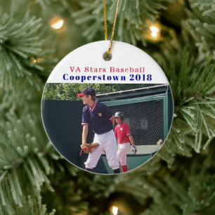 Décoration En Céramique Cooperstown NY Baseball Player Photo Fun Memories