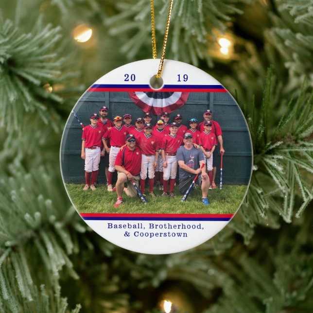 Décoration En Céramique Cooperstown NY Baseball Team Photo Stried Facts (Arbre)