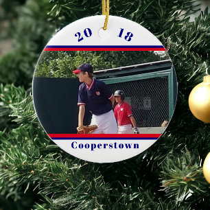 Décoration En Céramique Cooperstown NY Photo de Baseball Mémoires Rayées