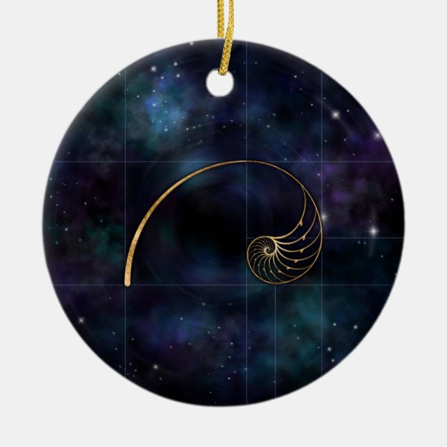 Décoration En Céramique Coque Nautilus - Géométrie Sacrée (Devant)