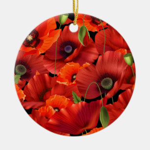 Décoration En Céramique Coquelicot