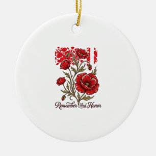 Décoration En Céramique Coquelicot Rouge Se souvenir et honorer Vintage Ch