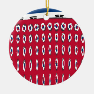 Décoration En Céramique Corée du Sud Polka Dot Drapeau Design d'art : une 