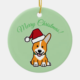 Décoration En Céramique Corgi chien chiot mignon Pembroke Welsh Noël Sant