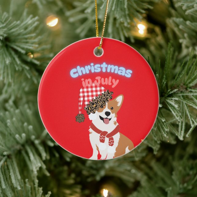 Décoration En Céramique Corgi Christmas in July Ornament (Arbre)