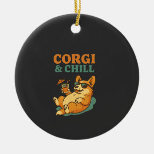 Décoration En Céramique Corgi et Chill