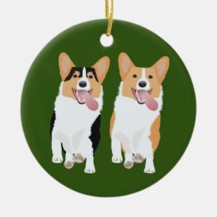 Décoration En Céramique Corgi Friends