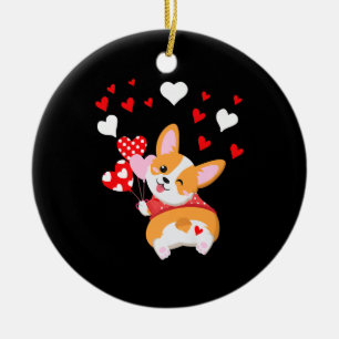 Décoration En Céramique Corgi Heart, Devine Ce Corgi Butt