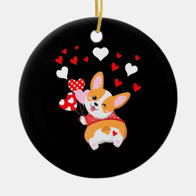 Décoration En Céramique Corgi Heart, Devine Ce Corgi Butt (Devant)