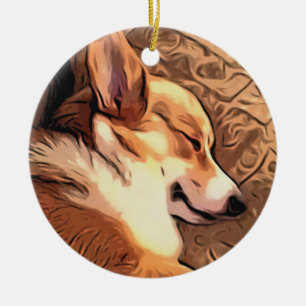 Décoration En Céramique Corgi somnolent de Gallois