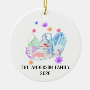 Décoration En Céramique Coronavirus personnalisé 2020 Covid Chritsmas