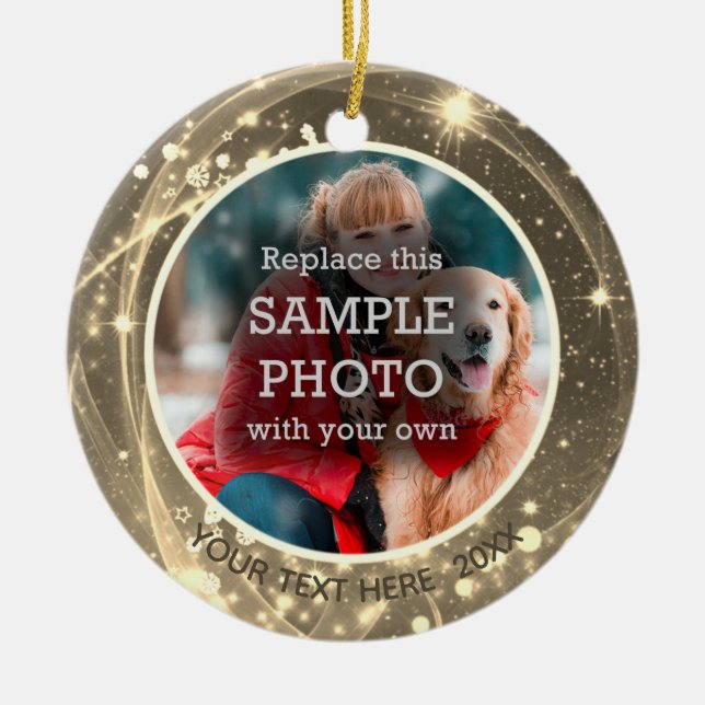 Décoration En Céramique Cosmic Stars Gold Two Photo (Devant)