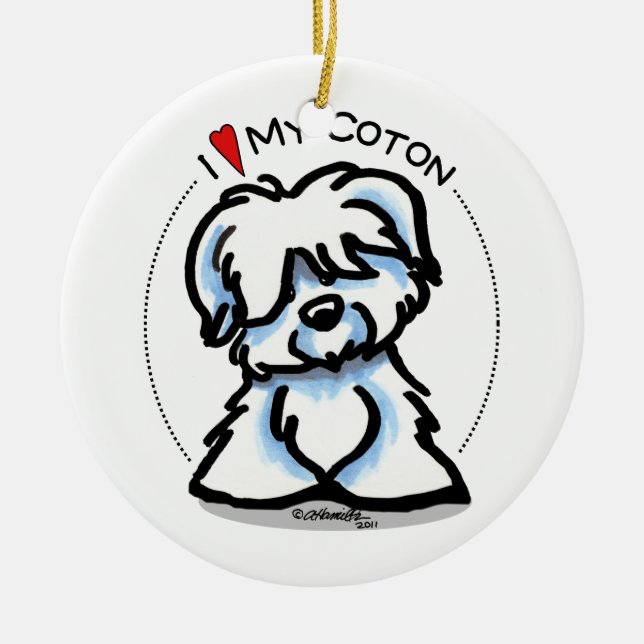 Décoration En Céramique Coton de Tulear Lover (Devant)