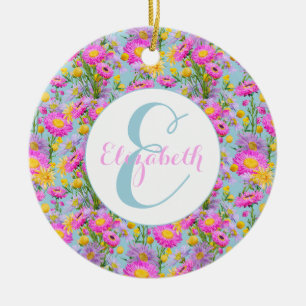 Décoration En Céramique Cottage d'été personnalisé Jardin Bleu