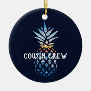 Décoration En Céramique Coucher de soleil tropical à ananas personnalisé