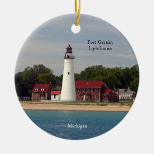Décoration En Céramique Couleur double face du phare de Fort Gratiot