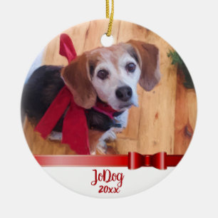 Décoration En Céramique Coupe de couture rouge Pet 2 Photo Noël