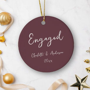 Décoration En Céramique Couple Engagé Personnalisé Écriture Manuscrite Bor