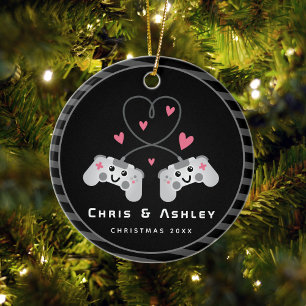 Décoration En Céramique Couple Joueur Couple Jeu Vidéo Joystick Nom