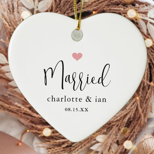 Décoration En Céramique Couple marié Mariage Date Photo Keepsaké (Créateur téléchargé)