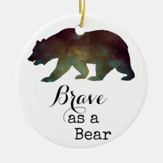Décoration En Céramique Courageux comme un Ours Typographie Aquarelle