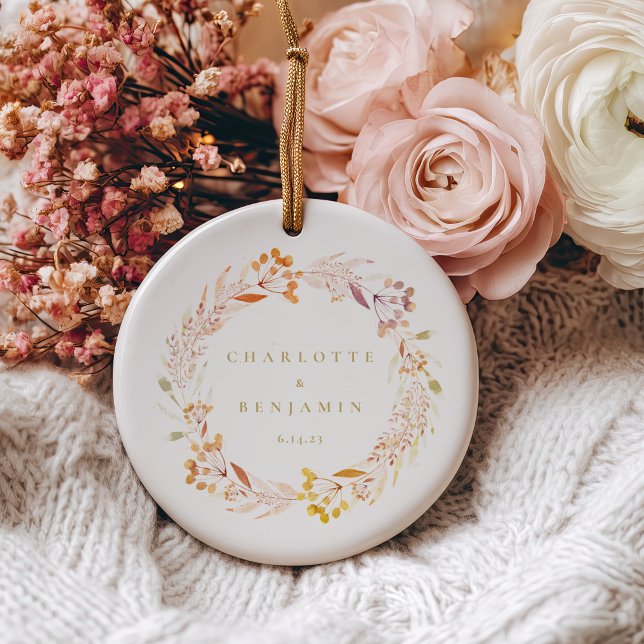 Décoration En Céramique Couronne aquarelle florale d'automne Bohème Person (Créateur téléchargé)