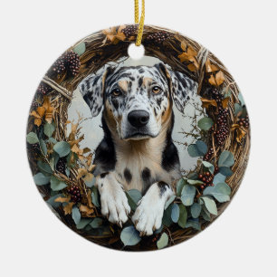 Décoration En Céramique Couronne de chien léopard Catahoula