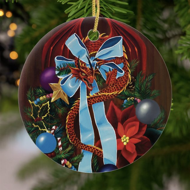 Décoration En Céramique Couronne de Noël Dragon (Créateur téléchargé)
