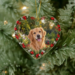 Décoration En Céramique Couronne de Noël personnalisée avec photo de anima