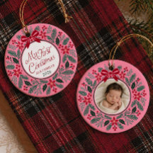 Couronne de Noël pour la première fête de bébé fil