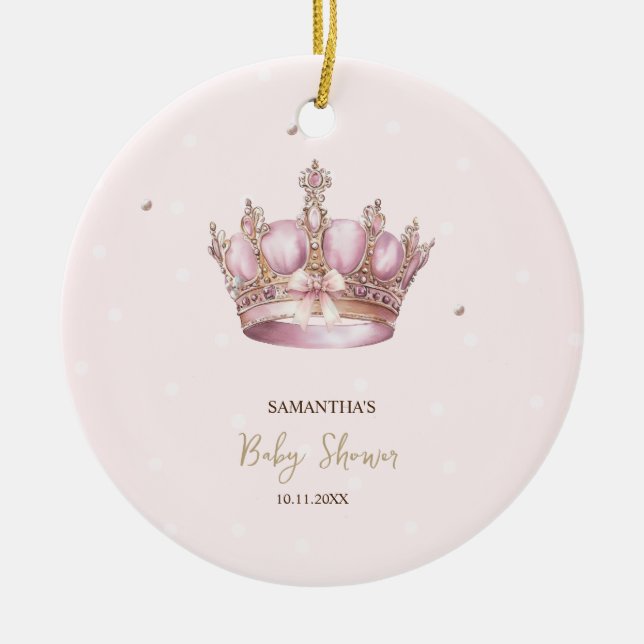Décoration En Céramique Couronne de Petite Princesse Perles Points Bébé Na (Devant)