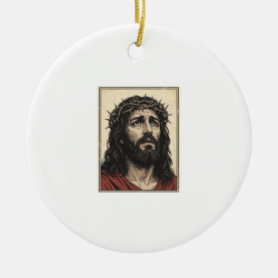 Décoration En Céramique Couronne d'épines vintage portrait religieux art v