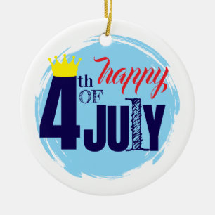 Décoration En Céramique Couronné le 4 juillet