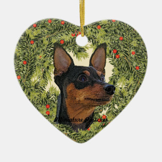 Décoration En Céramique Couronne miniature Pinscher