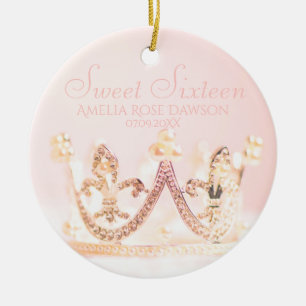Décoration En Céramique Couronne rose vintage Princesse pour fête Sweet Si