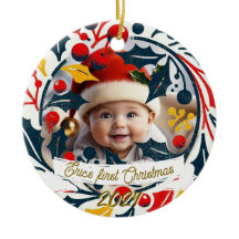 Couronne tricolore pour le premier Noël de bébé