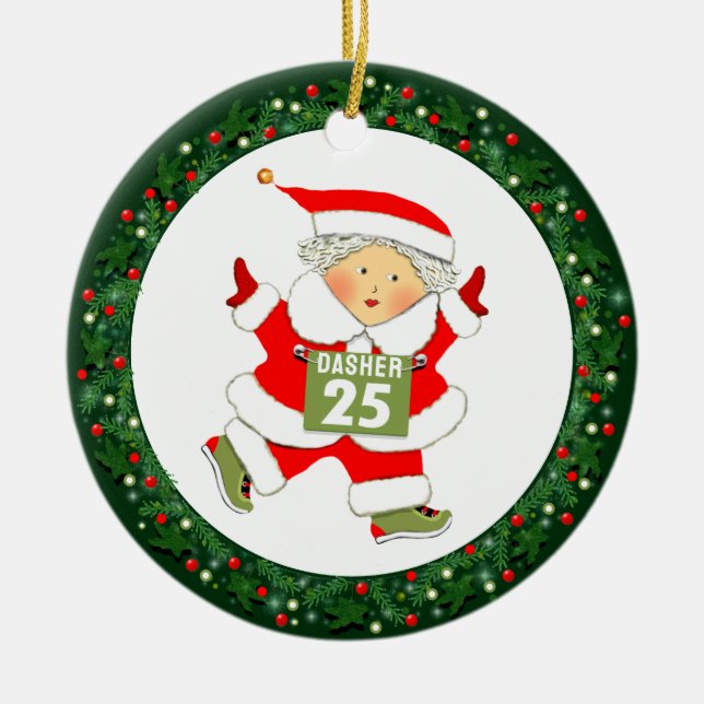 Décoration En Céramique Course et cadeau de terrain (Devant)