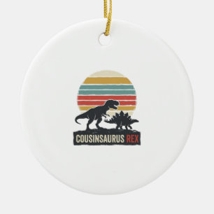 Décoration En Céramique Cousinsaurus Rex Drôle Dinosaure Vintage Chemise D