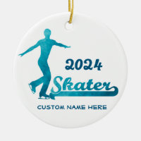Coutume Blue Figure Skating Ornament 2024