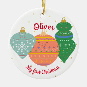 Décoration En Céramique Coutume Kawaii Ornament Baby First Christmas