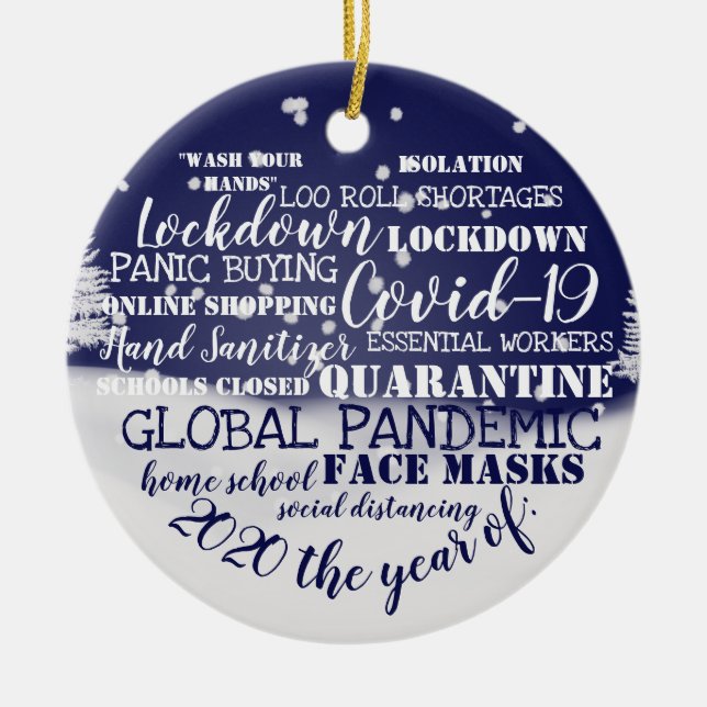 Décoration En Céramique covid19 2020 l'année de l'isolement des masques (Devant)