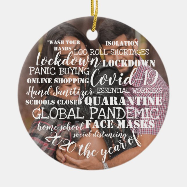 Décoration En Céramique covid19 2020 l'année des masques faciaux ajouter v (Devant)