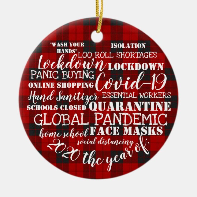 Décoration En Céramique covid19 2020 l'année du tartan des masques (Devant)