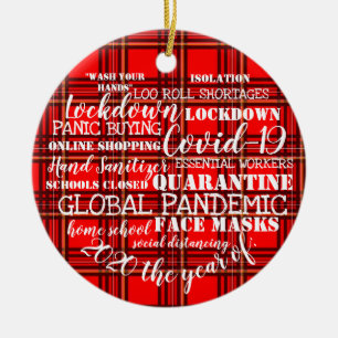 Décoration En Céramique covid19 2020 the year of face masks tartan