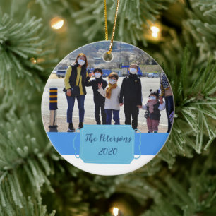 Décoration En Céramique covid-19 notre première pandémie noël photo mémoir