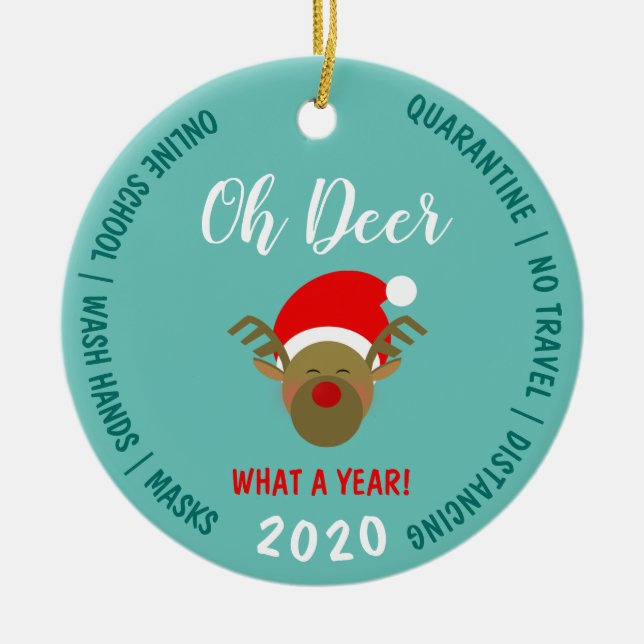 Décoration En Céramique Covid Funny Christmas 2020 (Devant)