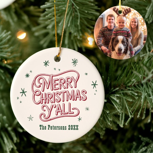 Décoration En Céramique Cowboy Noël Occidental Joyeux Noël Y'all (Créateur téléchargé)