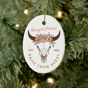 Décoration En Céramique Cowgirl country maman western homestead vie agrico