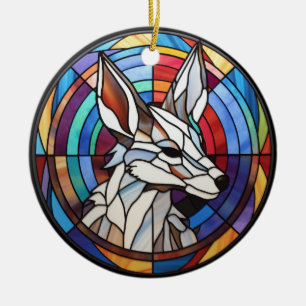 Décoration En Céramique Coyote en verre doux