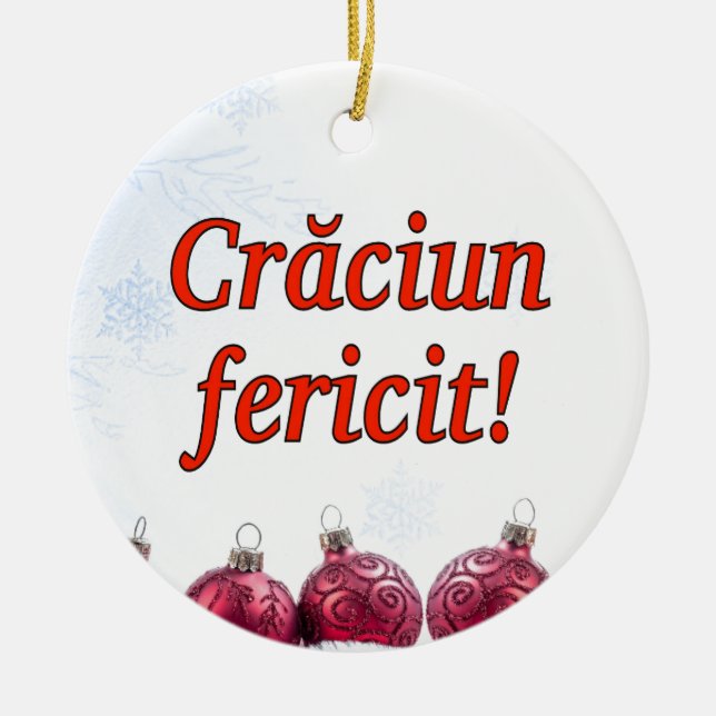 Décoration En Céramique Crăciun fericit ! Joyeux Noël dans le rf roumain (Devant)